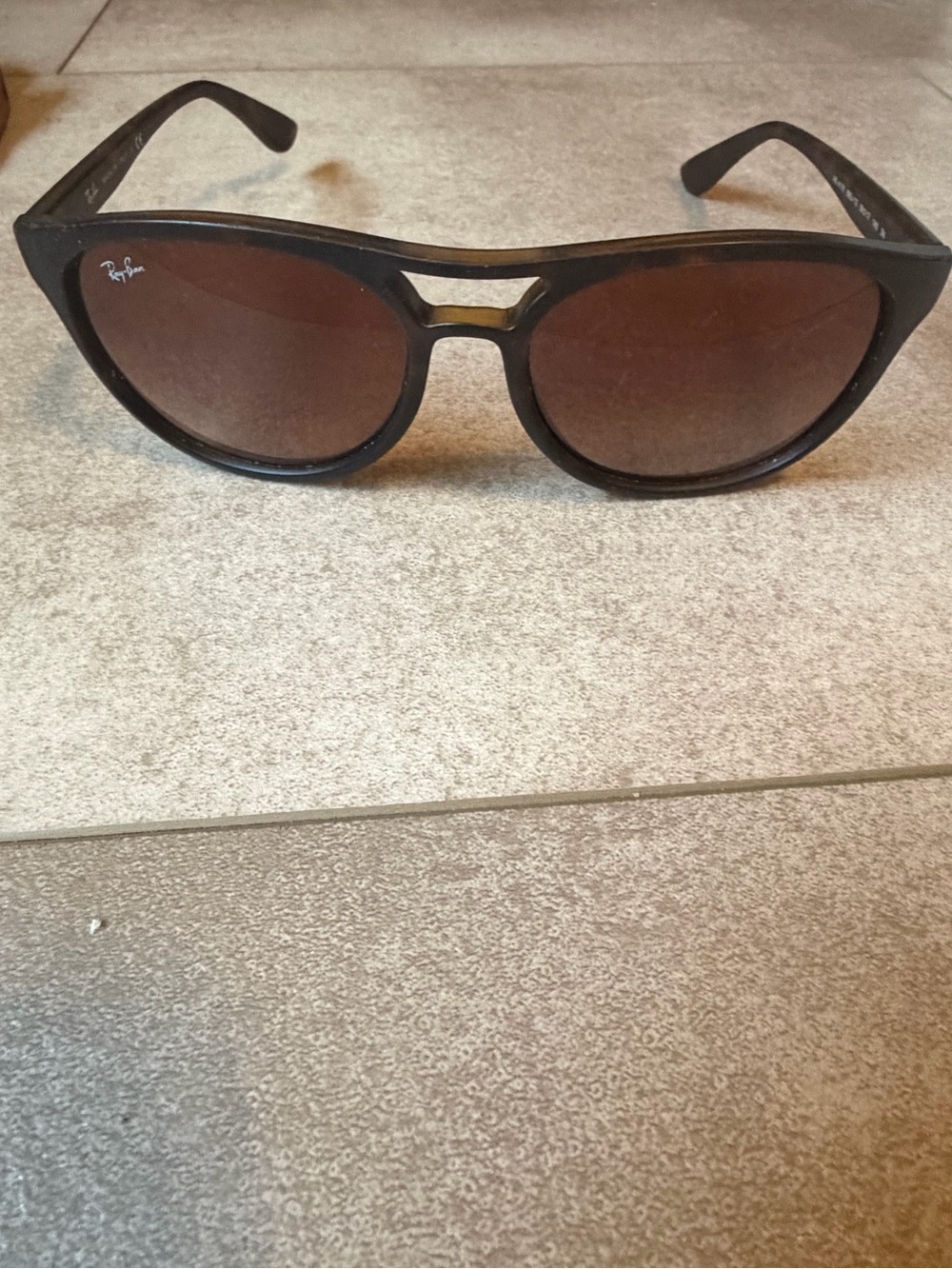 Ray-Ban Brown Frame Sunglasses with Brown Lenses and Double Bridge